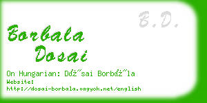 borbala dosai business card
